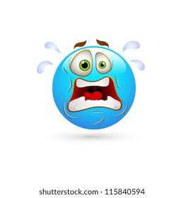 Smiley Emoticons Face Vector - Shocked