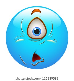 Smiley Emoticons Face Vector - Single Eye