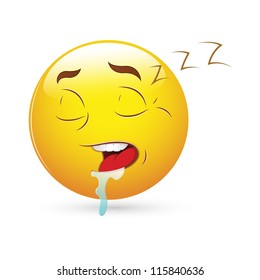 Smiley Emoticons Face Vector - Sleeping Expression