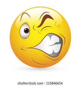 Smiley Emoticons Face Vector - Strange Expression