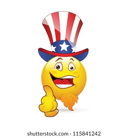 Smiley Emoticons Face Vector - Uncle sam