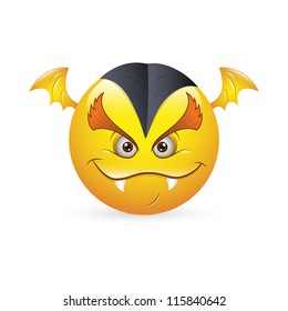 Smiley Emoticons Face Vector - Vampire Expression