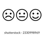 Smiley emoticons icon positive, neutral and negative .