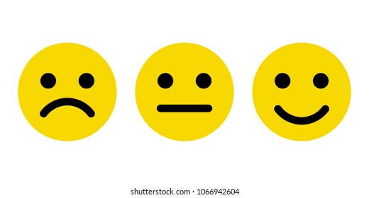 Smiley Emoticons Icon Positive Neutral Negative Stock Vector (Royalty ...