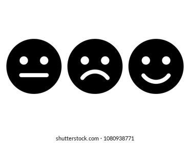 Smiley emoticons icon positive, neutral and negative . Smile Icon in trendy flat style isolated on white background. smile emoji