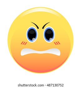 Smiley. Evil emoji. Wicked emoticon. Isolated on white background.