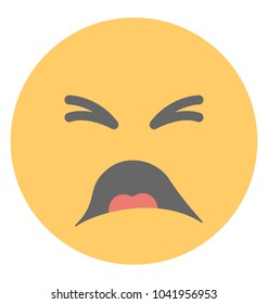 A smiley expressing being annoyed