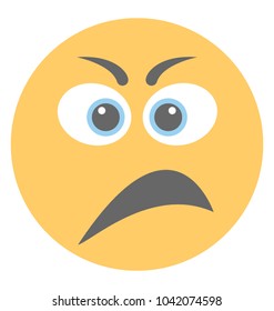 A smiley expressing being annoyed