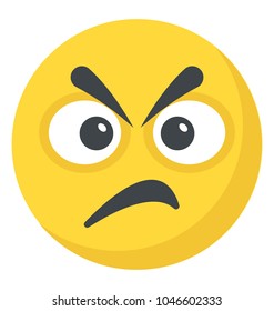 A smiley expressing being annoyed