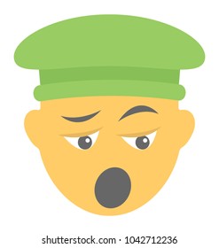 
A smiley expressing being shocked

