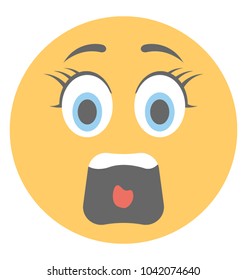 A smiley expressing being surprised