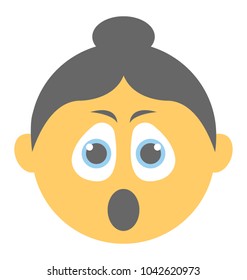 
A smiley expressing being surprised
