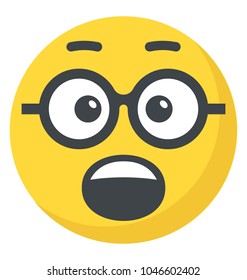 A smiley expressing being surprised