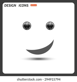 smiley, eye web cam. icon. vector design