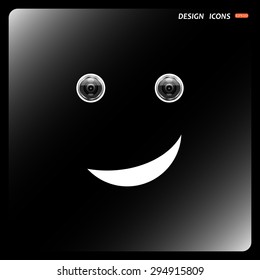 smiley, eye web cam. icon. vector design