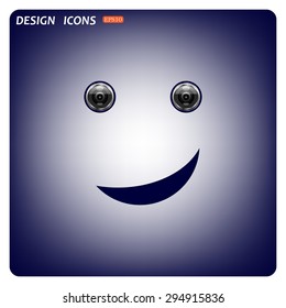 smiley, eye web cam. icon. vector design