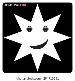 smiley, eye web cam. icon. vector design