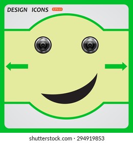 smiley, eye web cam. icon. vector design