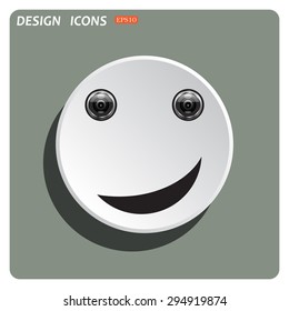 smiley, eye web cam. icon. vector design