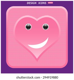smiley, eye web cam. icon. vector design