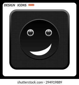 smiley, eye web cam. icon. vector design