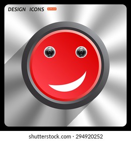 smiley, eye web cam. icon. vector design