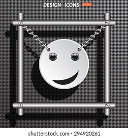 smiley, eye web cam. icon. vector design