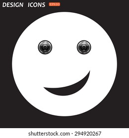smiley, eye web cam. icon. vector design