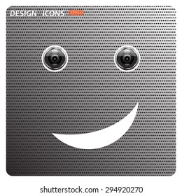 smiley, eye web cam. icon. vector design