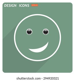 smiley, eye web cam. icon. vector design