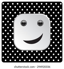 smiley, eye web cam. icon. vector design