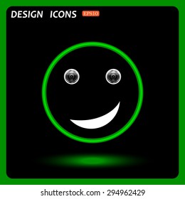smiley, eye web cam. icon. vector design