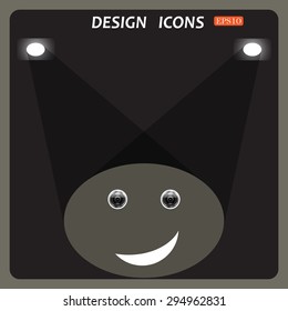 smiley, eye web cam. icon. vector design