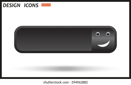 smiley, eye web cam. icon. vector design