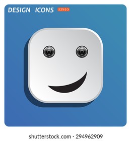 smiley, eye web cam. icon. vector design