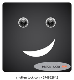 smiley, eye web cam. icon. vector design