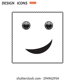 smiley, eye web cam. icon. vector design