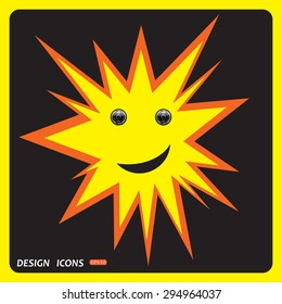 smiley, eye web cam. icon. vector design