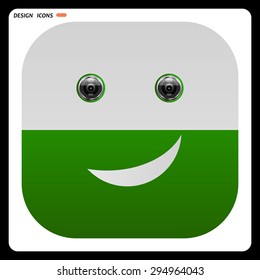 smiley, eye web cam. icon. vector design