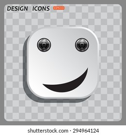 smiley, eye web cam. icon. vector design