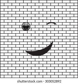 smiley, eye web cam. icon. vector design