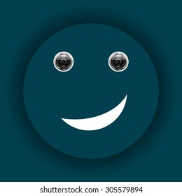 smiley, eye web cam. icon. vector design