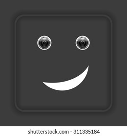 smiley, eye web cam. icon. vector design