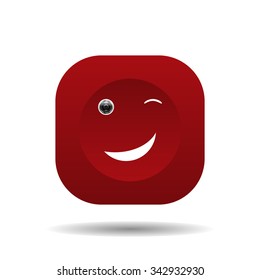 smiley, eye web cam. icon. vector design