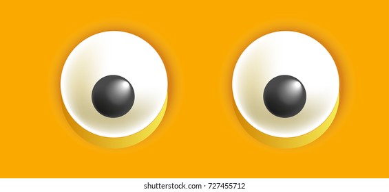Smiley eyes isolated cartoon vector illustration