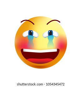 Smiley face 3D funny vector symbol