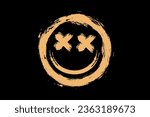 Smiley face brush style grunge vector design