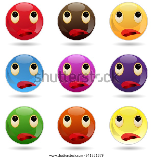 Smiley Face Button Stock Vector Royalty Free 341521379 Shutterstock