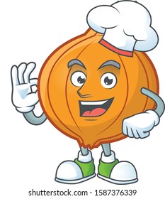 Smiley Face chef shallot character with white hat