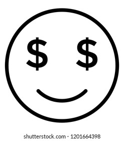 Smiley face with dollar eyes is dollar smiley 